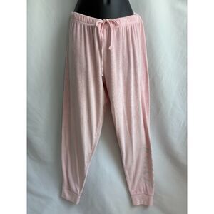 Juicy Couture Rhinestone Sleepwear Loungewear Velour Pink Pants Size L Jogger
